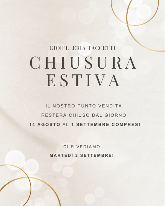 Chiusura estiva 🏖