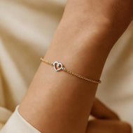 Bracciale saldato Titanio e cuore oro catena grande