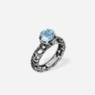 ANELLO SOLITARIO CLASSIC CON TOPAZIO AZZURRO AA0050