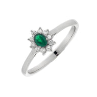 Anello con Smeraldo con Diamanti