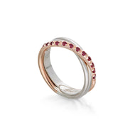 Filodellavita Prezioso 3 fili argento e oro e rubini AN319ARRB