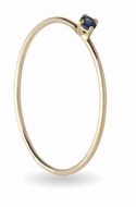 Anello Cupido filo 0.9 mm in Oro Giallo 9kt e 1 Zaffiro Blu 0.022 ct - AN355GZB