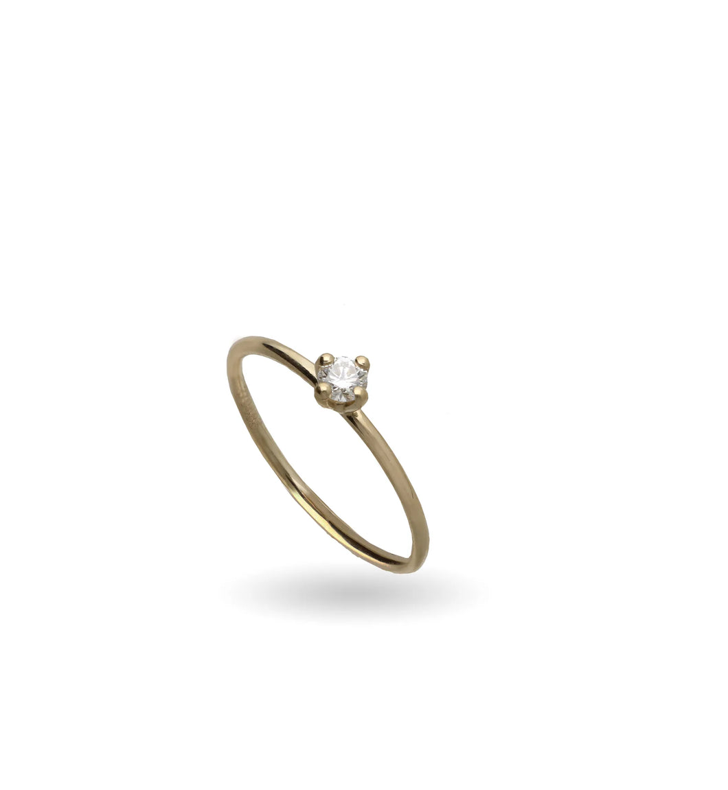 Anello Filodamore in Oro Giallo 9kt con Diamante Bianco 0.18ct AN400GGBT