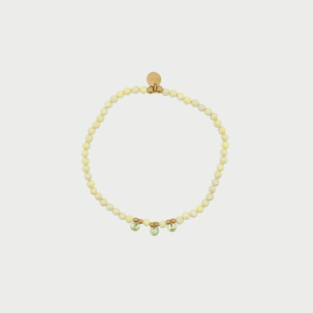 Bracciale elastico zirconi milky lime