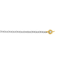 Carica l'immagine nel visualizzatore di Gallery, Bracciale saldato Titanio e diamante nero oro catena piccola
