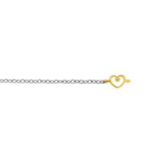 Carica l'immagine nel visualizzatore di Gallery, Bracciale saldato Titanio e cuore oro catena piccola
