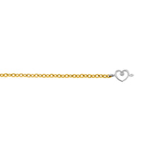 Carica l'immagine nel visualizzatore di Gallery, Bracciale saldato Titanio e cuore oro catena piccola
