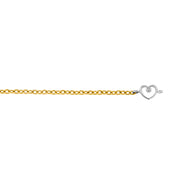 Bracciale saldato Titanio e cuore oro catena piccola