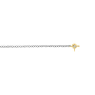 Bracciale saldato Titanio e diamante bianco oro catena piccola