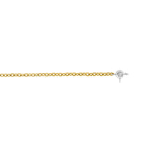 Carica l'immagine nel visualizzatore di Gallery, Bracciale saldato Titanio e diamante bianco oro catena piccola

