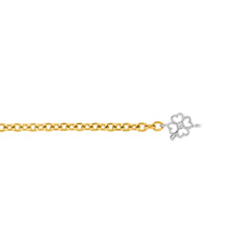 Carica l'immagine nel visualizzatore di Gallery, Bracciale saldato Titanio e quadrifoglio oro catena piccola
