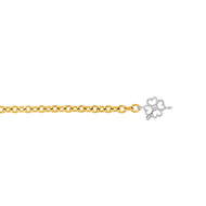 Bracciale saldato Titanio e quadrifoglio oro catena piccola