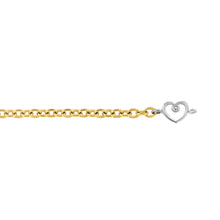 Carica l'immagine nel visualizzatore di Gallery, Bracciale saldato Titanio e cuore oro catena grande
