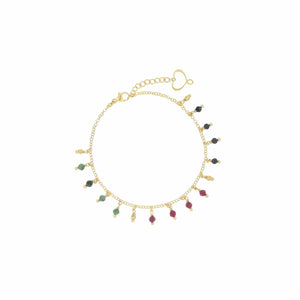 BRACCIALE FRANGE RUBINO, ZAFFIRO E SMERALDO brfrasmrbza