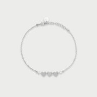 Bracciale 3 cuori e punto luce