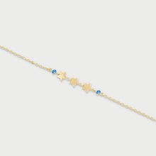 Carica l&#39;immagine nel visualizzatore di Gallery, Bracciale 3 stelle e punto luce blu
