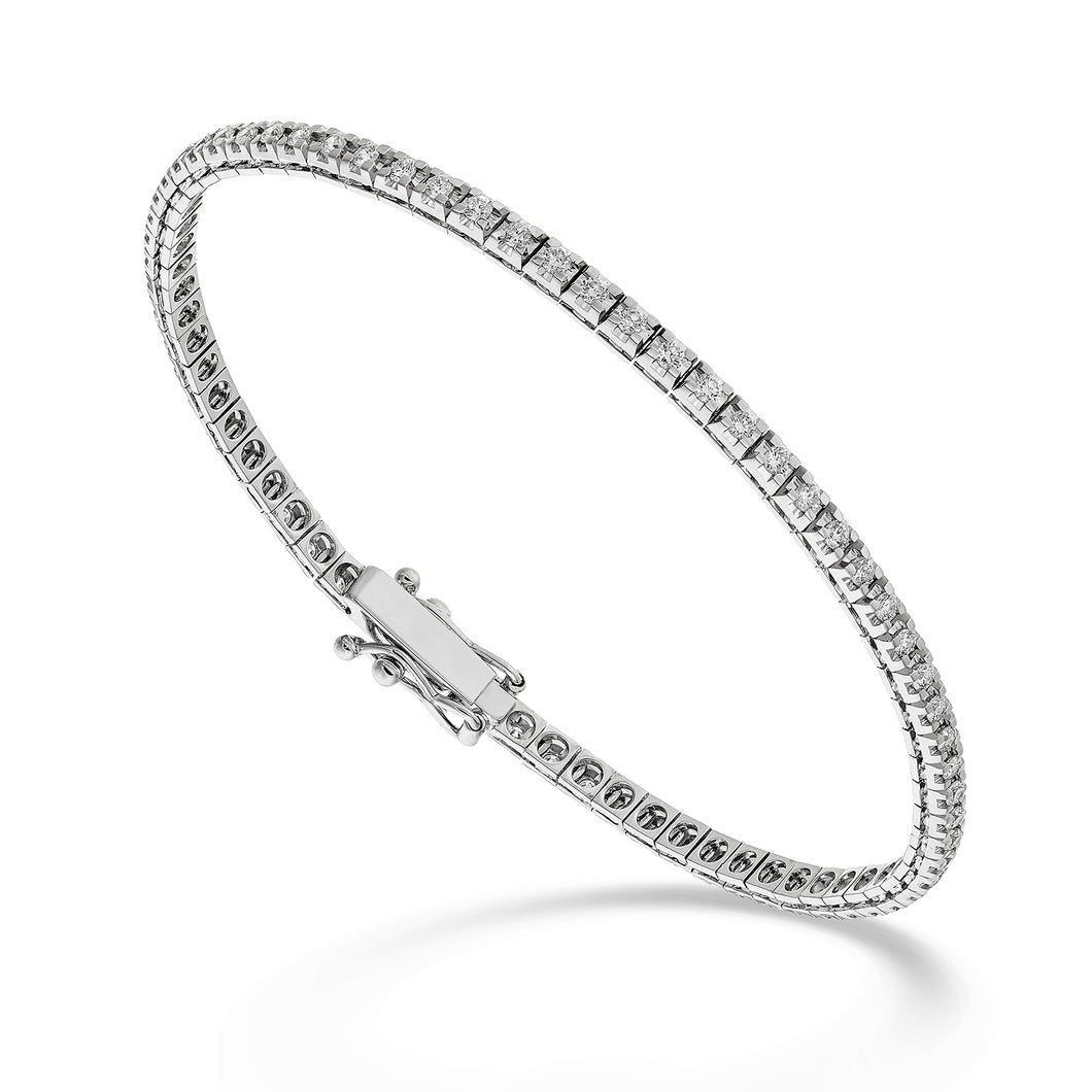 Bracciale tennis a castone quadro ct 0,44