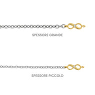 Bracciale saldato Titanio e infinito oro catena grande