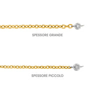 Bracciale saldato Titanio e diamante bianco oro catena grande