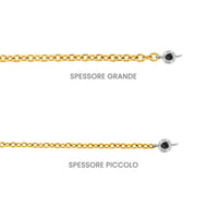 Bracciale saldato Titanio e diamante nero oro catena grande