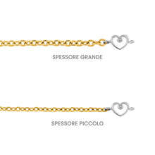 Carica l'immagine nel visualizzatore di Gallery, Bracciale saldato Titanio e cuore oro catena piccola
