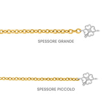Carica l'immagine nel visualizzatore di Gallery, Bracciale saldato Titanio e quadrifoglio oro catena grande
