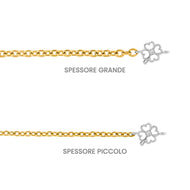 Bracciale saldato Titanio e quadrifoglio oro catena grande