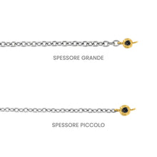 Carica l'immagine nel visualizzatore di Gallery, Bracciale saldato Titanio e diamante nero oro catena grande
