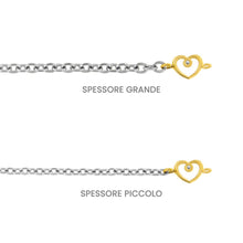 Carica l'immagine nel visualizzatore di Gallery, Bracciale saldato Titanio e cuore oro catena piccola
