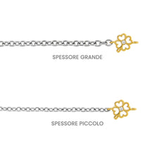 Carica l'immagine nel visualizzatore di Gallery, Bracciale saldato Titanio e quadrifoglio oro catena grande

