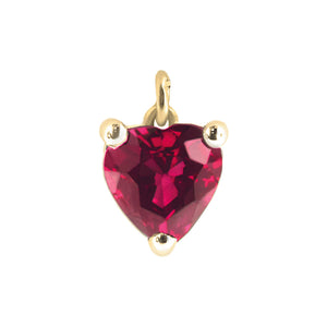 Micropendente rubino taglio cuore