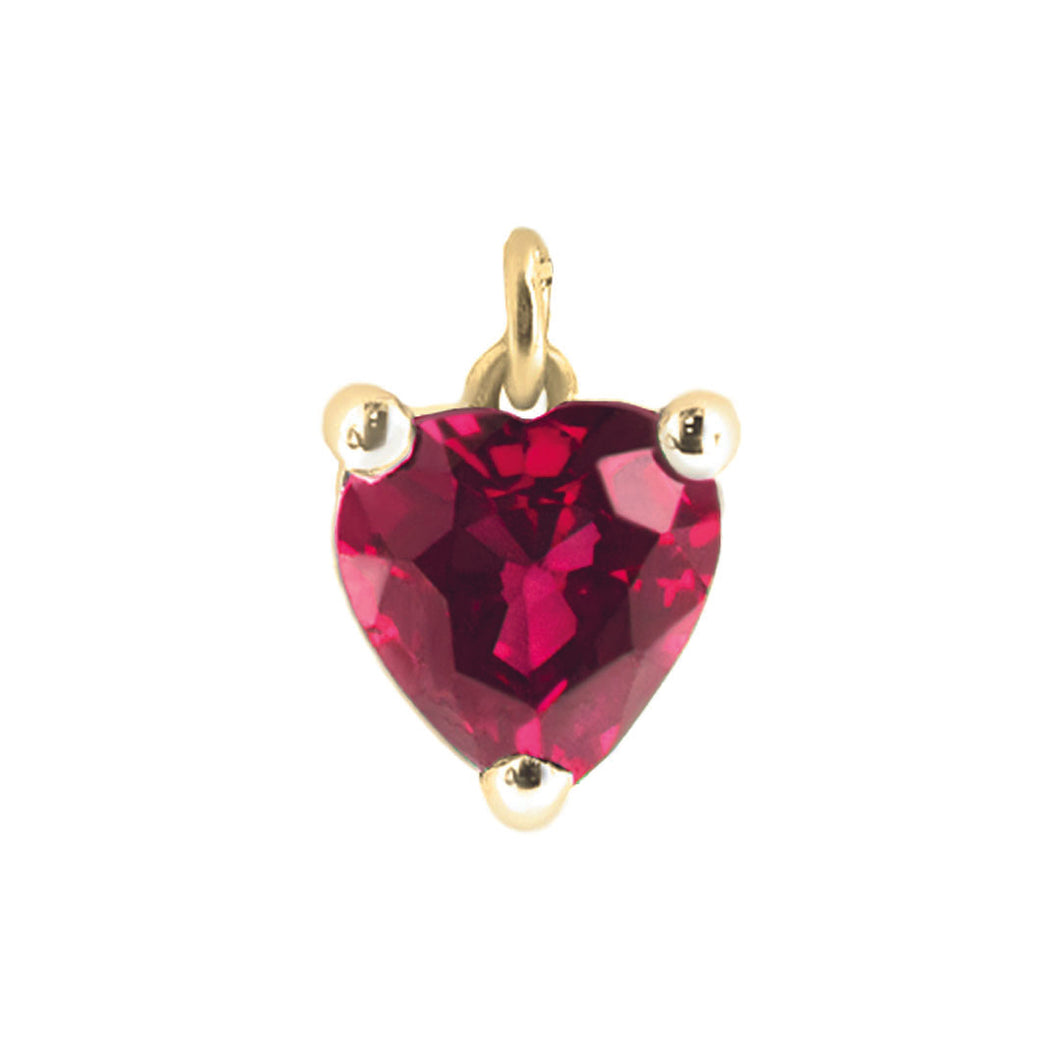 Micropendente rubino taglio cuore