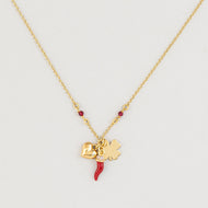 Collana Ciuffetto Cornetto con Cuore Bombato CIUF1