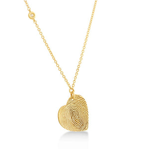 Collana Impronta cuore grande in oro