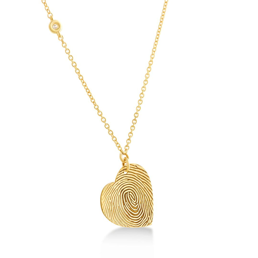 Collana Impronta cuore grande in oro