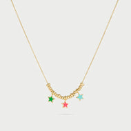 Girocollo micro anelli tre stelle smalto colorato - ColorFUN