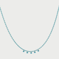 Girocollo catena verniciata e 5 zirconi turchese