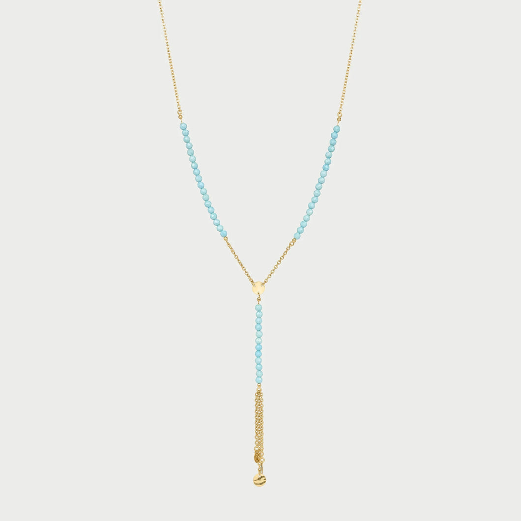 Collana rosario con Pepite di Zirconi Milky Turchese
