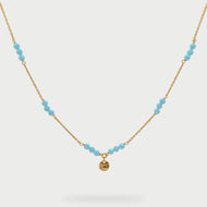 Girocollo catena con pepite Milky e Medaglia turchese