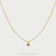 Girocollo catena con pepite Milky e Medaglia lime