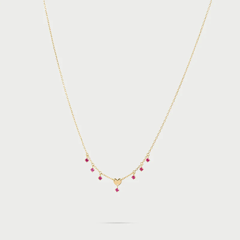 Girocollo mini cuore e punti luce pendenti