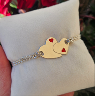 Bracciale Cuore doppio smalto rosso