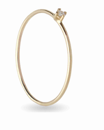 Anello Cupido filo 0.9 mm in Oro Giallo 9kt e 1 diamante bianco 0.022 ct - AN355GBT