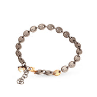 BRACCIALE CON MAGLIE IN TITANIO, UNA MAGLIA ED ANCORA IN ORO ROSA 9KT MINBRTMARINE