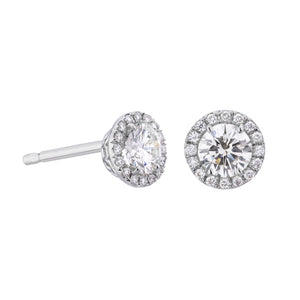 Orecchini punto luce con Diamanti Lab Grown con contorno