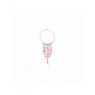 Orecchino Decò Singolo Cerchio Pietre Rosa ORDEC3TOA