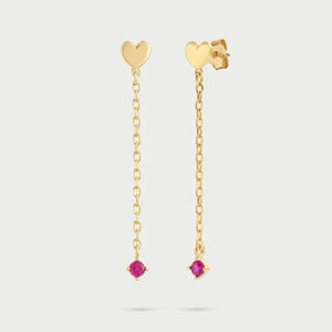 Orecchini cuore catenella line e punto luce