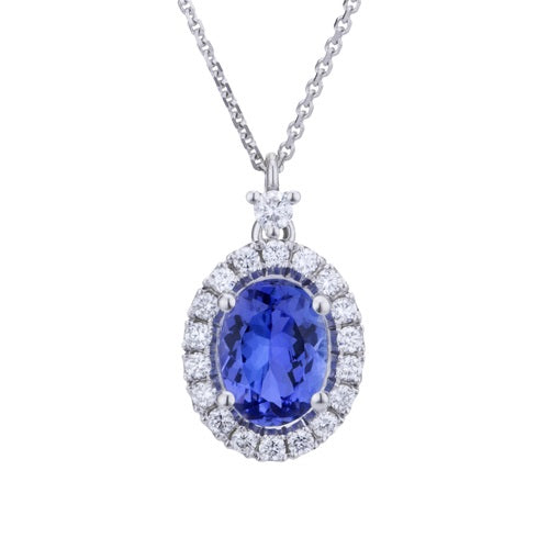 Girocollo Tanzanite ovale con diamanti