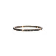 BRACCIALE TENNIS ELASTICO IN TITANIO E ORO ROSA CON DIAMANTI BLACK E WHITE TENBRTBR5GBR5PT