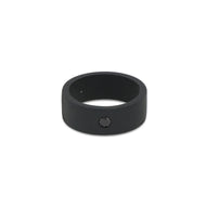 SOLITARIO A FASCIA PIATTA IN TITANIO NERO CON DIAMANTE BLACK DA 10 PUNTI TNAF1001